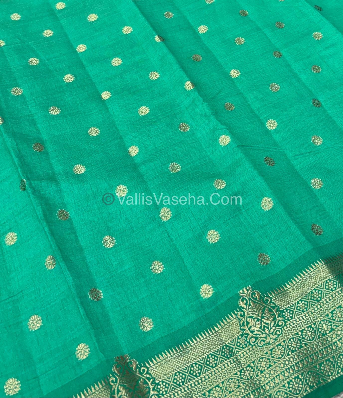 Semi Tussar Silk Saree -  Green shade - VVSTS032