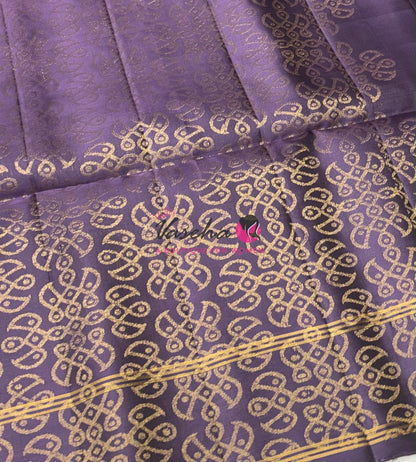 Pure Soft Silk Saree - (1.75 Warp) Kolam Design - Shade Of Onion Pink & Purple Shade - VVPSS074