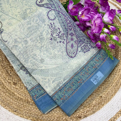 Semi Chanderi Saree - Digital Printed - VVSCD001