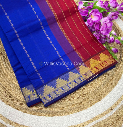 Semi Silk Cotton Saree - Pink With Pink Shade - VVSSC005