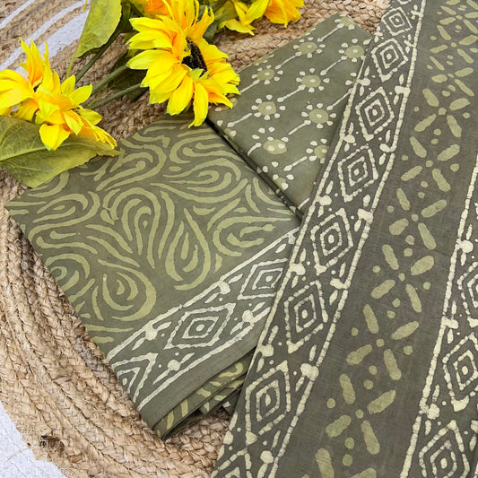 Pure Mul Mul Cotton - Bagru/ Dabu Print - VVUSM002