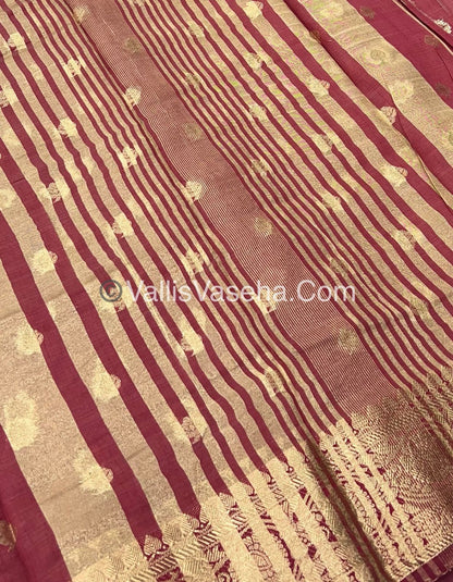 Semi Tussar Silk  - Maroon Shade - VVSTS024
