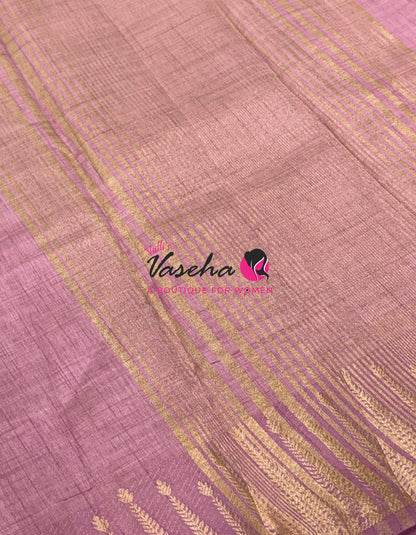 Semi Tussar Silk Saree | Onion Pink  shade |VVSTS050