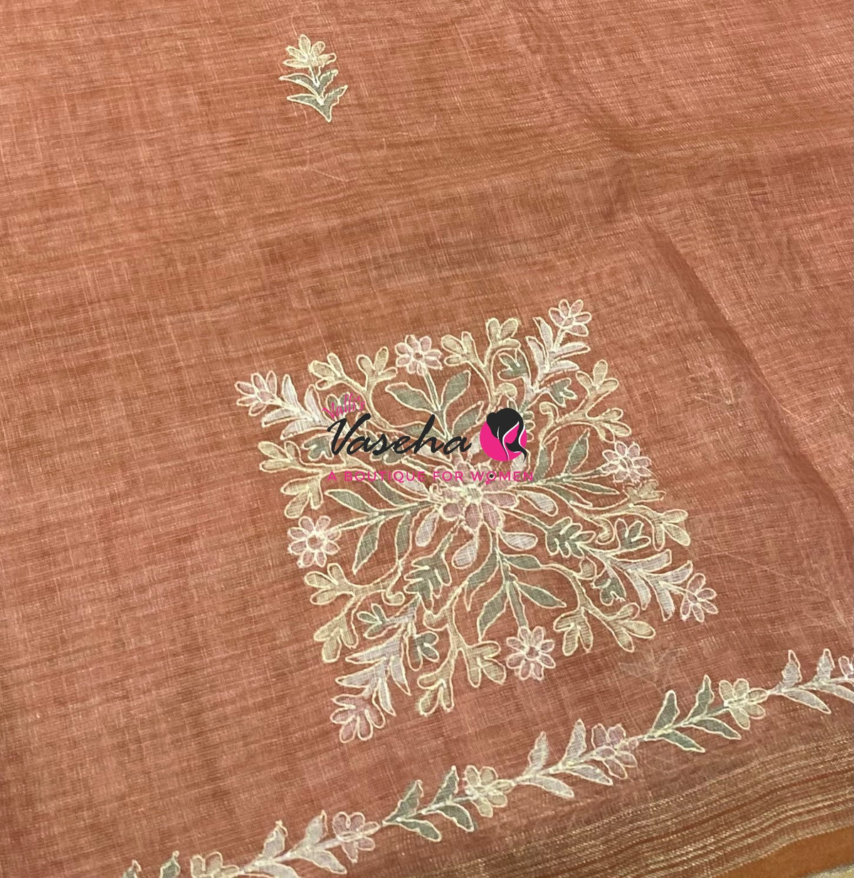 Linen Tissue Saree -  Orange Shade - VVLTS005