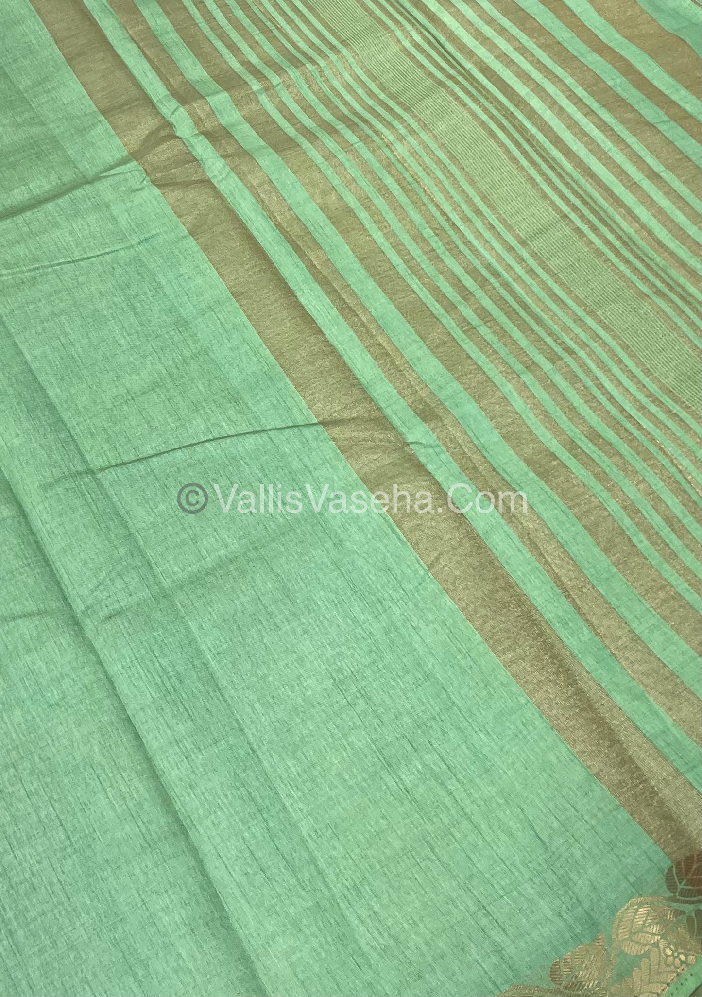 Semi Tussar Silk - Light Pastel Green Shade - VVSTS003