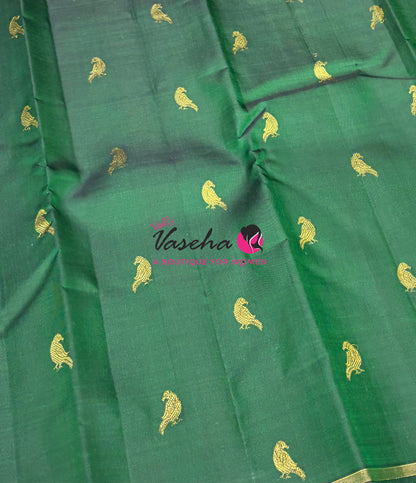Pure Kanchipuram Silk Saree - Green with Multi colour Shade - VVPS025