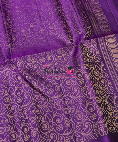 Pure Soft Silk Saree  - Brown & Purple Combo - VVPSS161