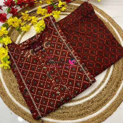 Top & Bottom(2pc) Co-Ord Set - Cotton - VVCS015