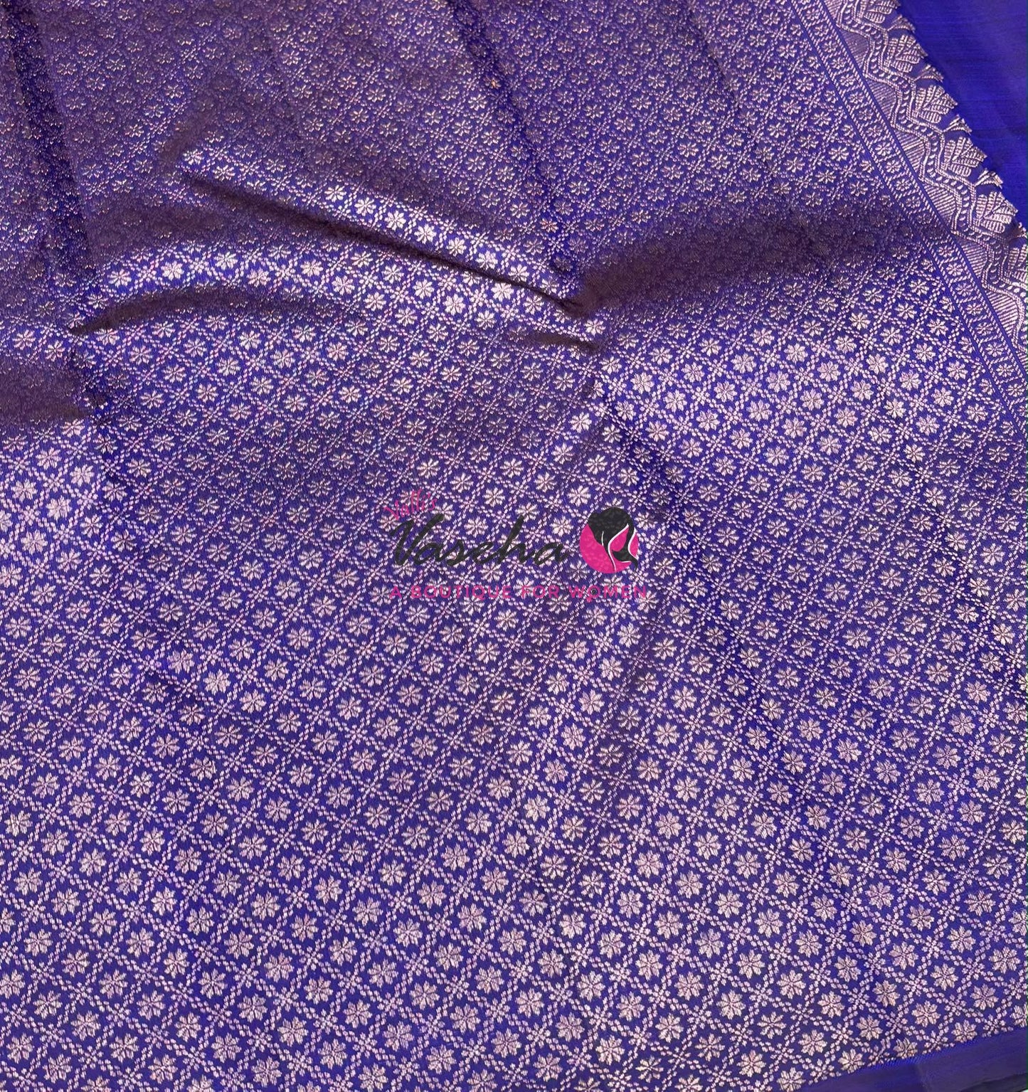 Pure Kanchipuram Silk Saree - Violetish Blue Shade - VVPS054