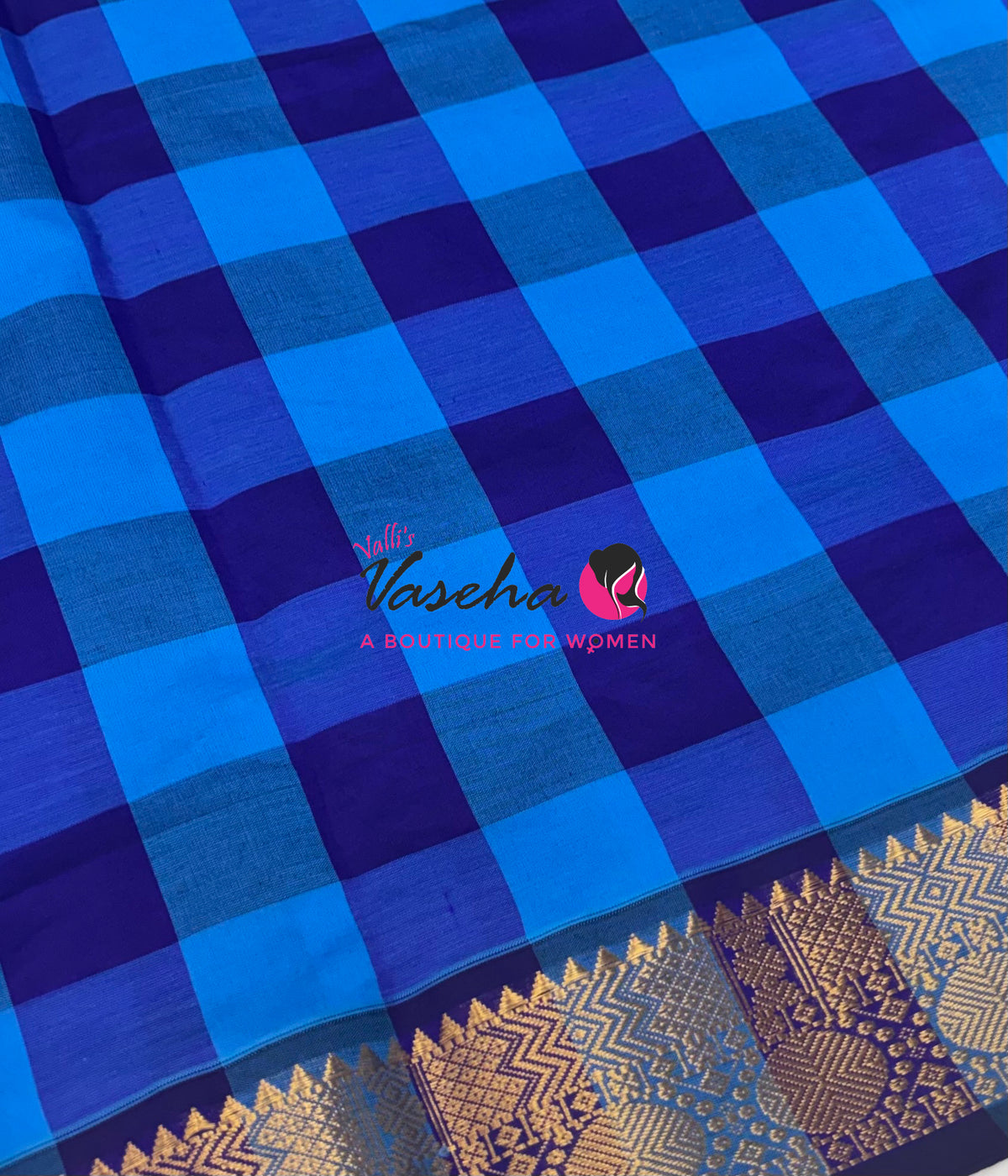Semi Silk Cotton Saree |  Pazhum Pazhamum Checks Design |VVSSC018