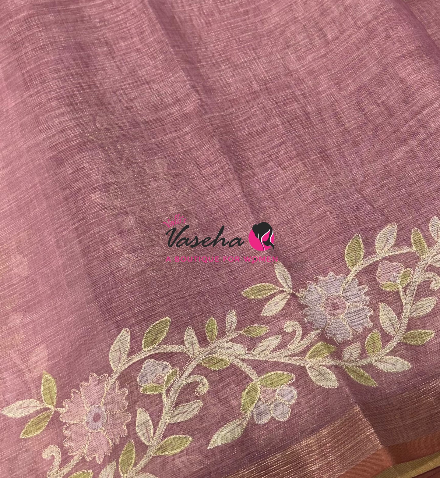 Linen Tissue Saree - Onion Pink Shade - VVLTS002