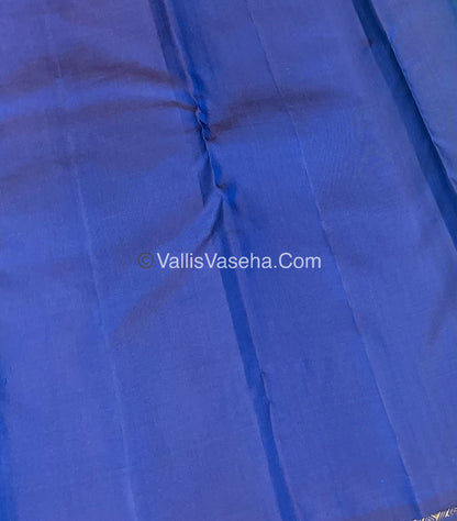 Pure Kanchipuram Silk Saree - Green with Blue - VVPS005