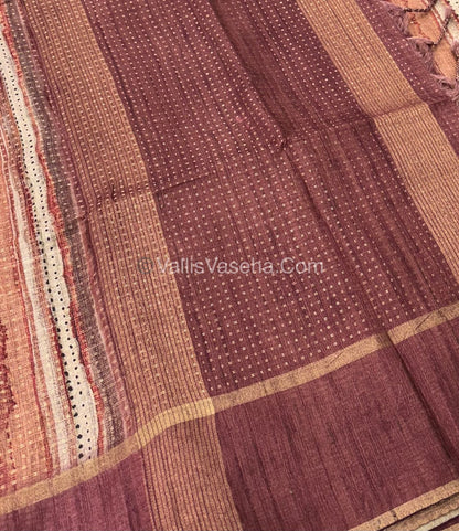 Semi Tussar Silk - Vairavoosi Design - Multi colour - VVSTS038