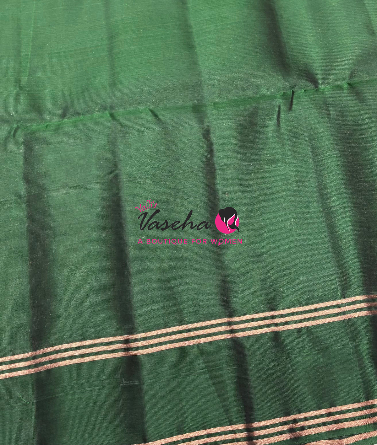 Half Mix - Pure Soft Silk Saree - Meenakari Style Butta - Rust Orange With Green - VVPSS148