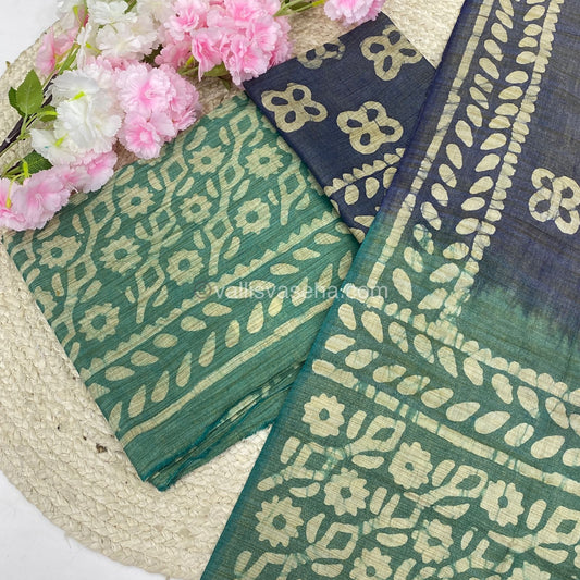 Unstitched Salwar Material- Baswada Batick Printed Silk - VVUSM005