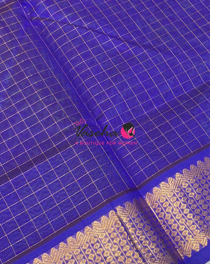 Pure Silk Cotton Saree - Zari Checks - VVCSC001