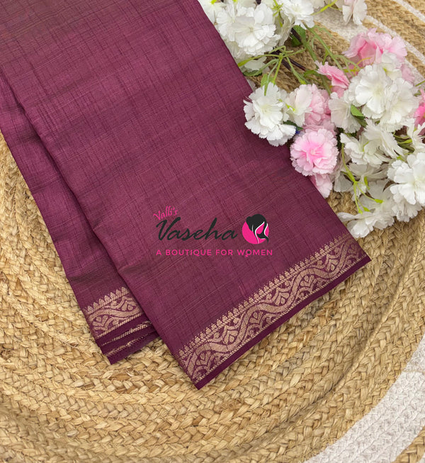 Semi Tussar Silk - Wine Shade - VVSTS070