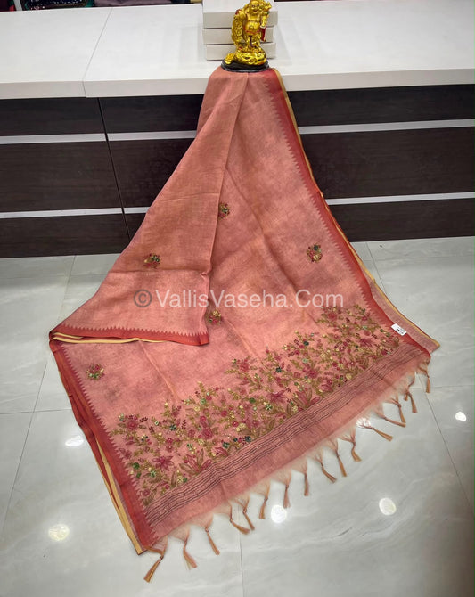 French Knot - Tissue Saree - Pink Shade - VVLFN013