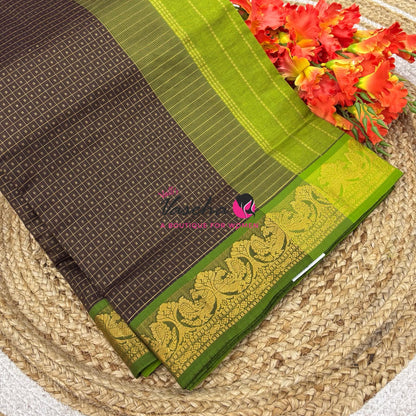 Semi Silk Cotton Saree Lakshadeepam Shade |VVSSC009