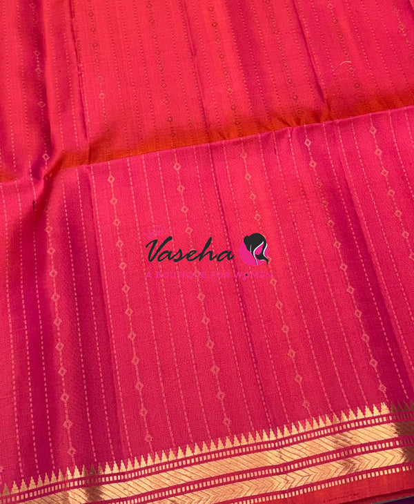 Pure Soft Silk Saree  - Peachish Pink  Shade - VVPSS150