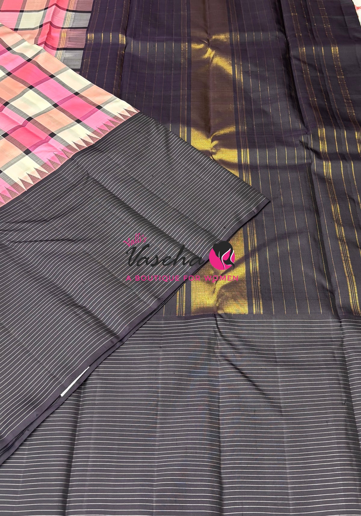 Pure Korvai Kanchipuram Silk Saree - VVPS035