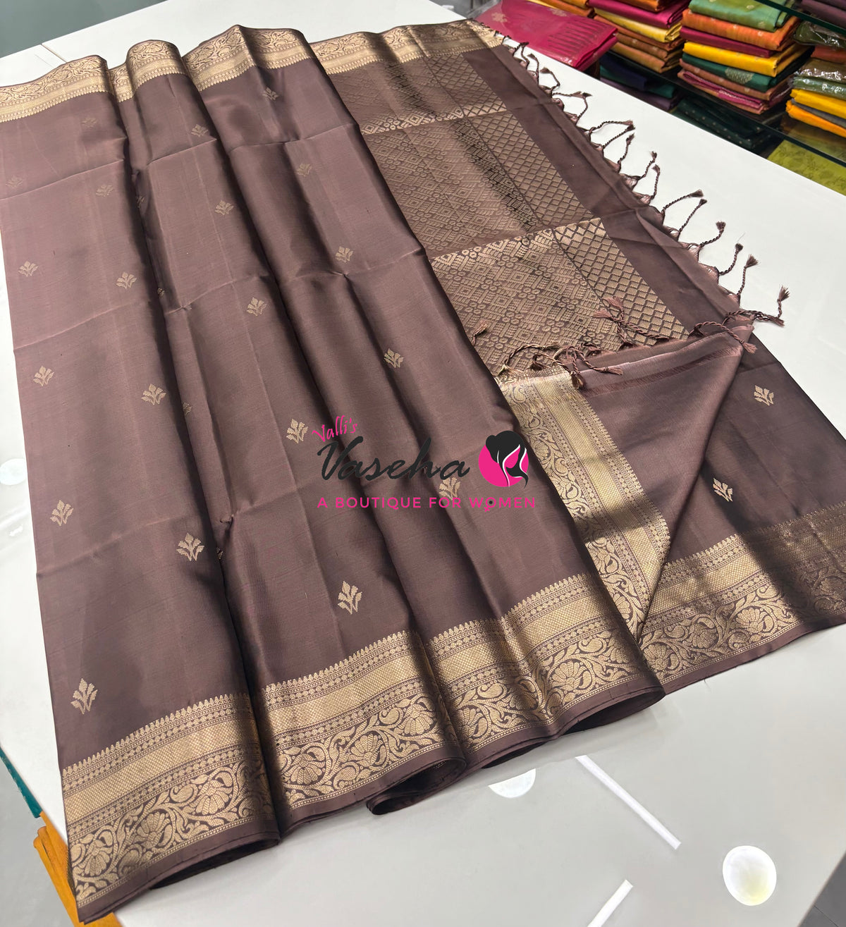 Pure Soft Silk Saree  - Chocolate Brown Shade - VVPSS135