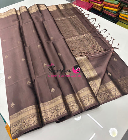 Pure Soft Silk Saree  - Chocolate Brown Shade - VVPSS135