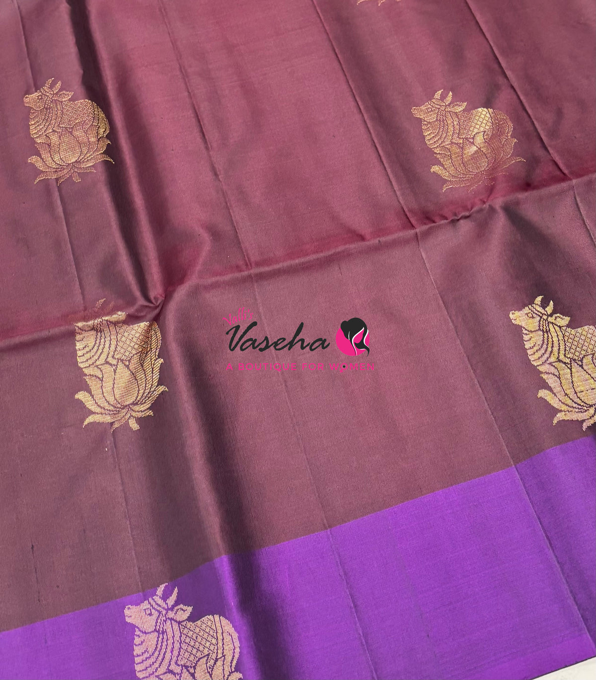 Pure Soft Silk Saree  - Brown & Purple Combo - VVPSS161
