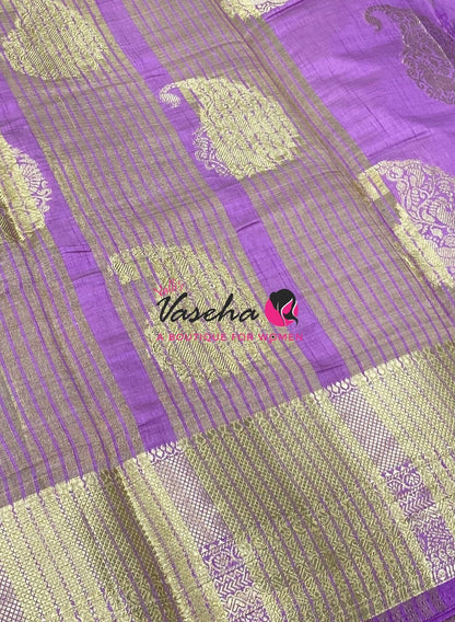 Semi Tussar Silk Saree | Lavender Shade |VVSTS055
