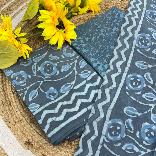 Pure Mul Mul Cotton - Bagru/ Dabu Print - VVUSM002