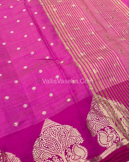 Semi Tussar Silk Saree - Pink  shade - VVSTS036