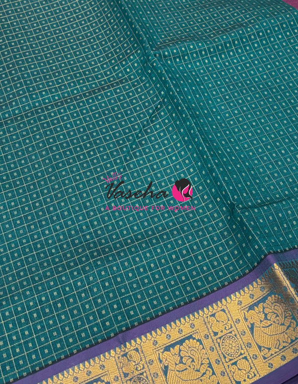Semi Silk Cotton Saree Lakshadeepam Shade |VVSSC009
