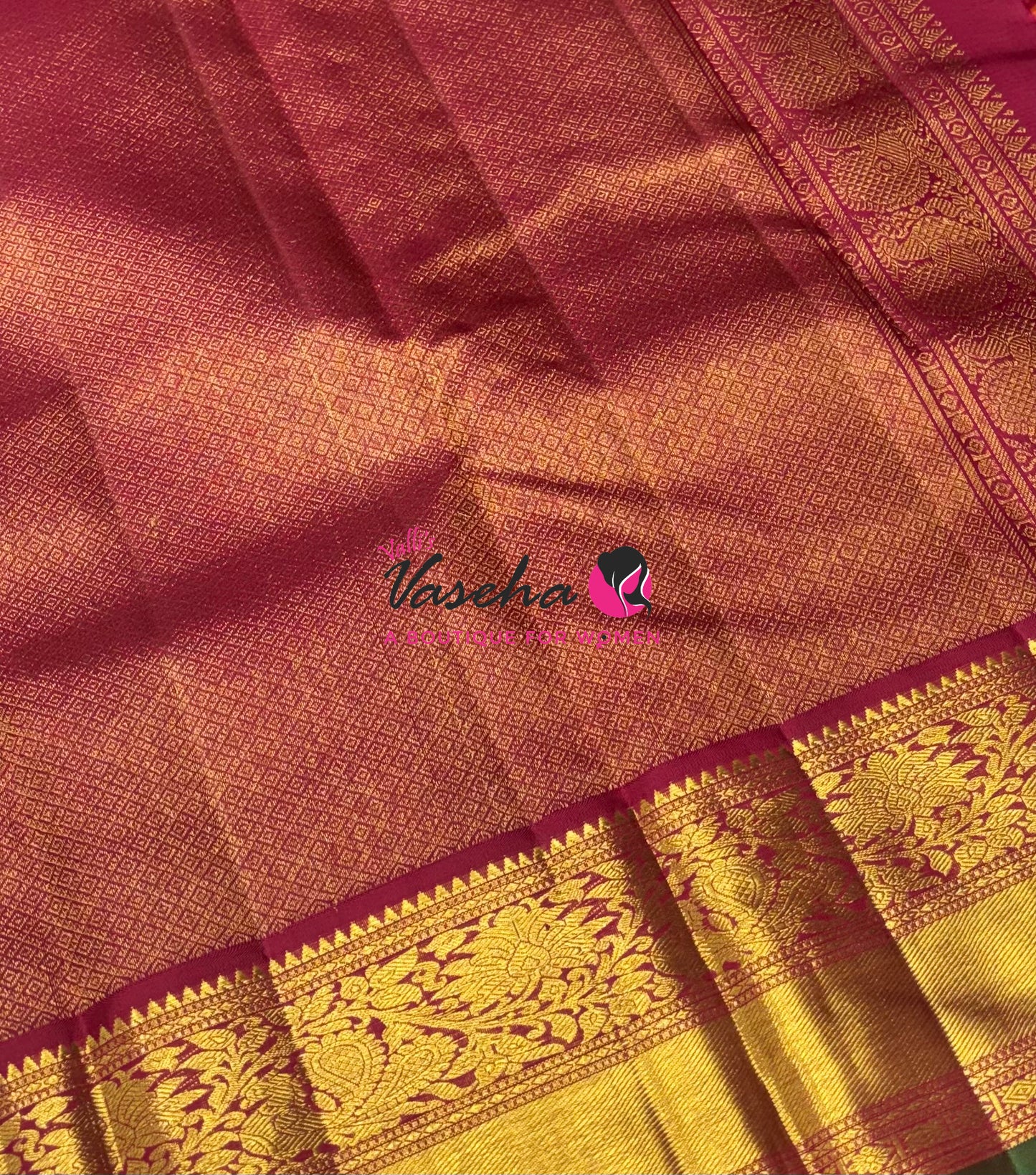 Pure Vintage Korvai Kanchipuram Silk Saree - Mango Yellow With Maroon - VVPS062