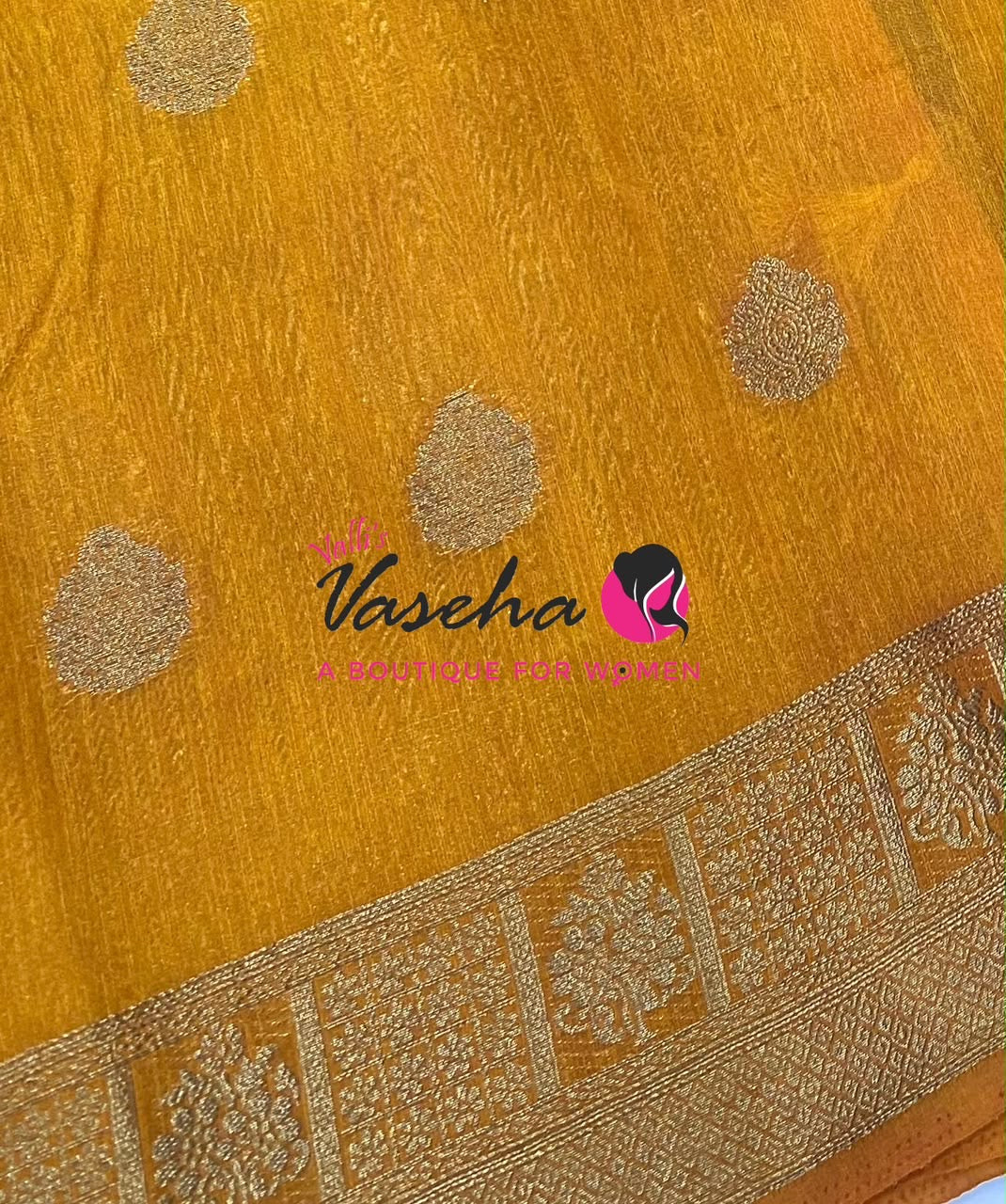 Semi Jute Silk Saree - Blue With Yellow Shade- VVSJS002