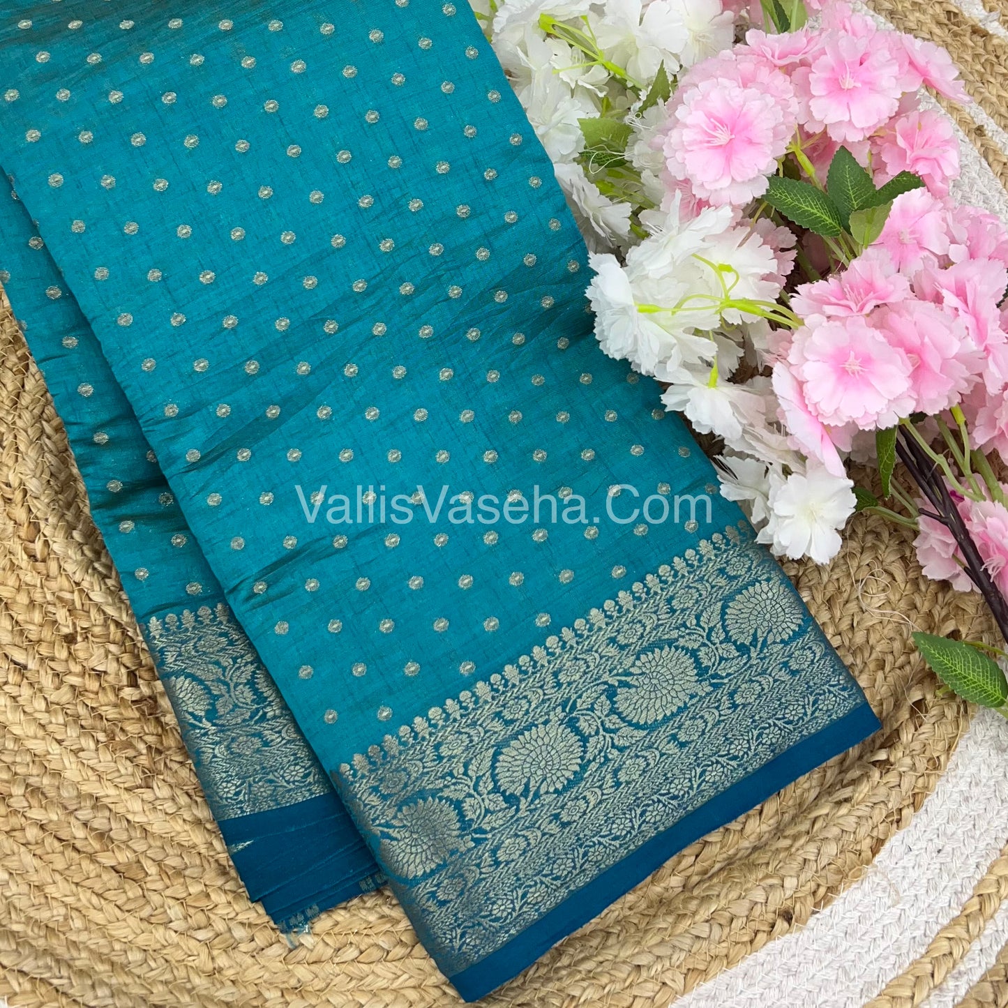 Semi Tussar Silk - Blue Shade  - VVSTS015