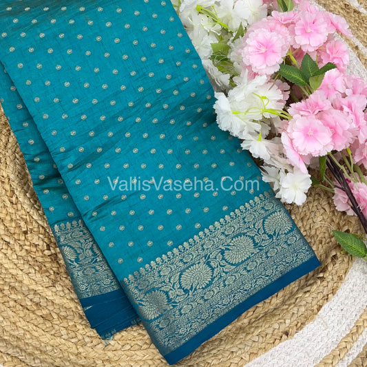 Semi Tussar Silk - Blue Shade  - VVSTS015