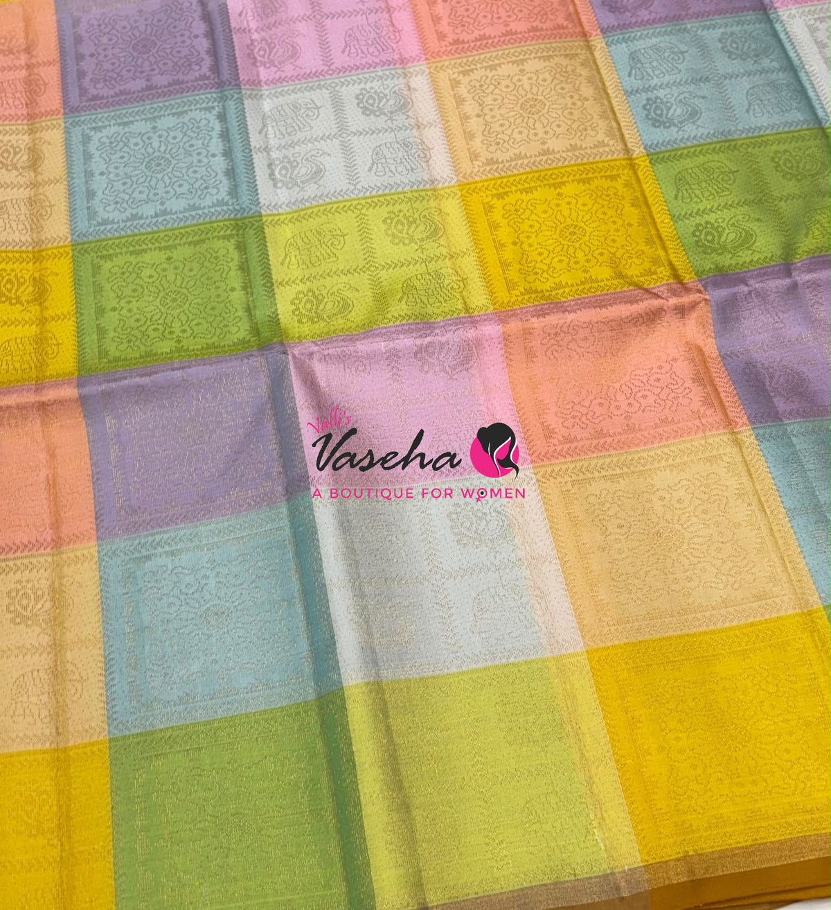 Pure Soft Silk Saree  - Pazhum Pazhamum Checks - VVPSS092