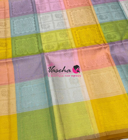 Pure Soft Silk Saree  - Pazhum Pazhamum Checks - VVPSS092