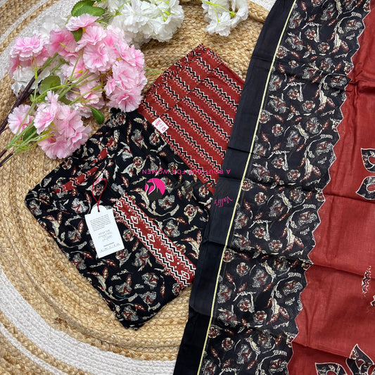 Ready Made - Anarkali - Salwar, Kameez & Duppatta(3pc)- Printed Cotton - VVAS011