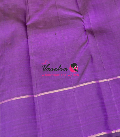 Pure Kanchipuram Silk Saree - Onion Pink Mixed Peach & Purple Shade  - VVPS073