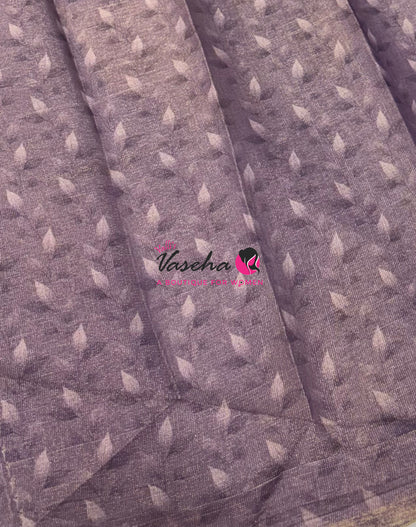 Soft Linen Tissue Saree -  Lavender Shade - VVLTS006