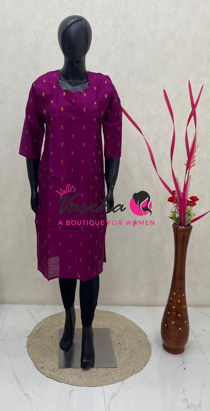 Ready Made - Semi Raw Silk - Kurti - VVSRK003