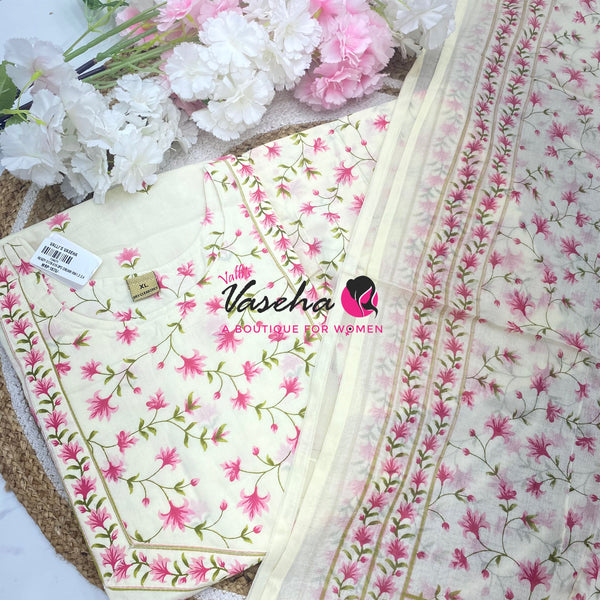 Ready Made | Semi Anarkali Set  (3pc)|Cotton |VVRMS034