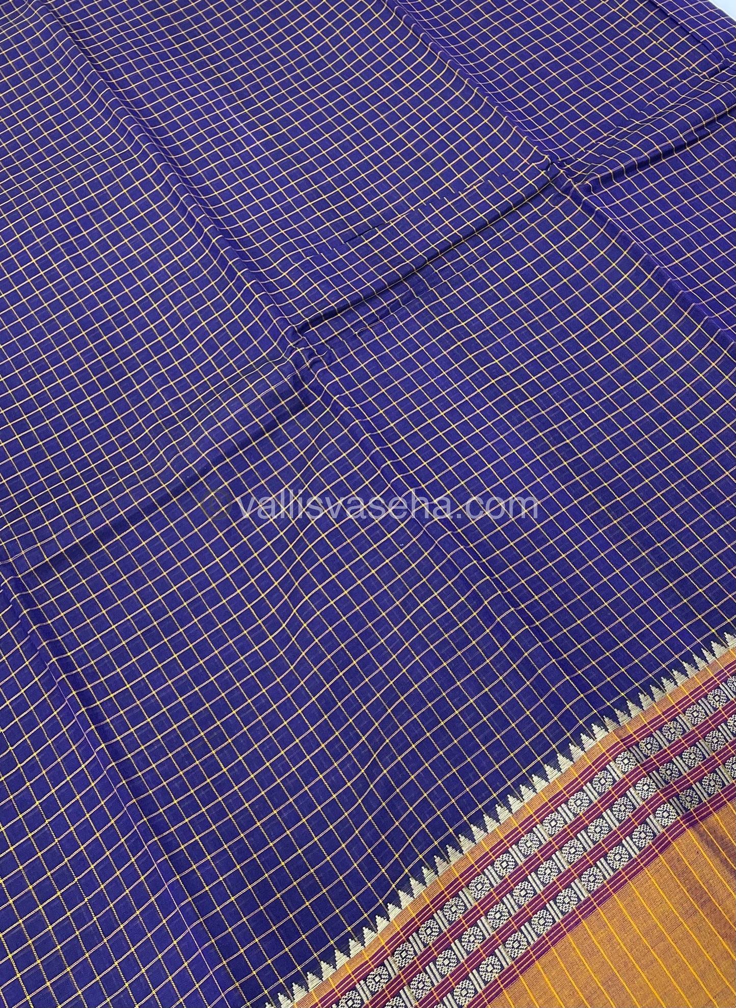 Narayanapet Mercerised Cotton Saree - All Over Checks Pattern-VVNMC001