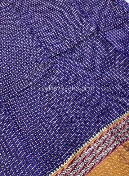 Narayanapet Mercerised Cotton Saree - All Over Checks Pattern-VVNMC001