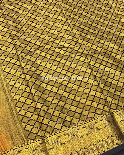 Semi Kanchipuram Soft Silk - Rust Orange With Dark Brown - VVSSS020