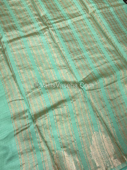 Semi Tussar Silk Saree |Pastel Green  shade |VVSTS046