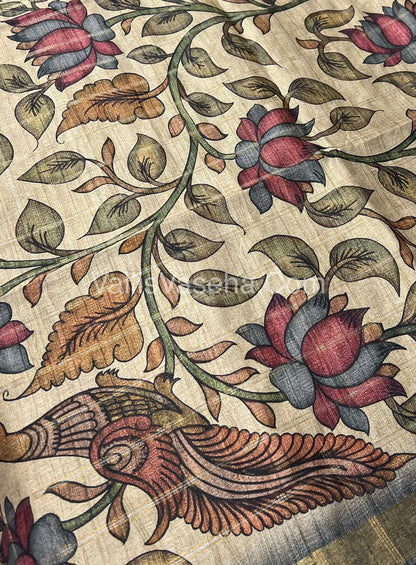 Semi Gicha Tussar Silk Saree - checks pattern - VVSGT001