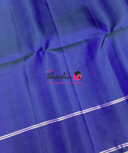 Pure Soft Silk Saree - Dual Tone Greenish Grey & Blue Shade - VVPSS127