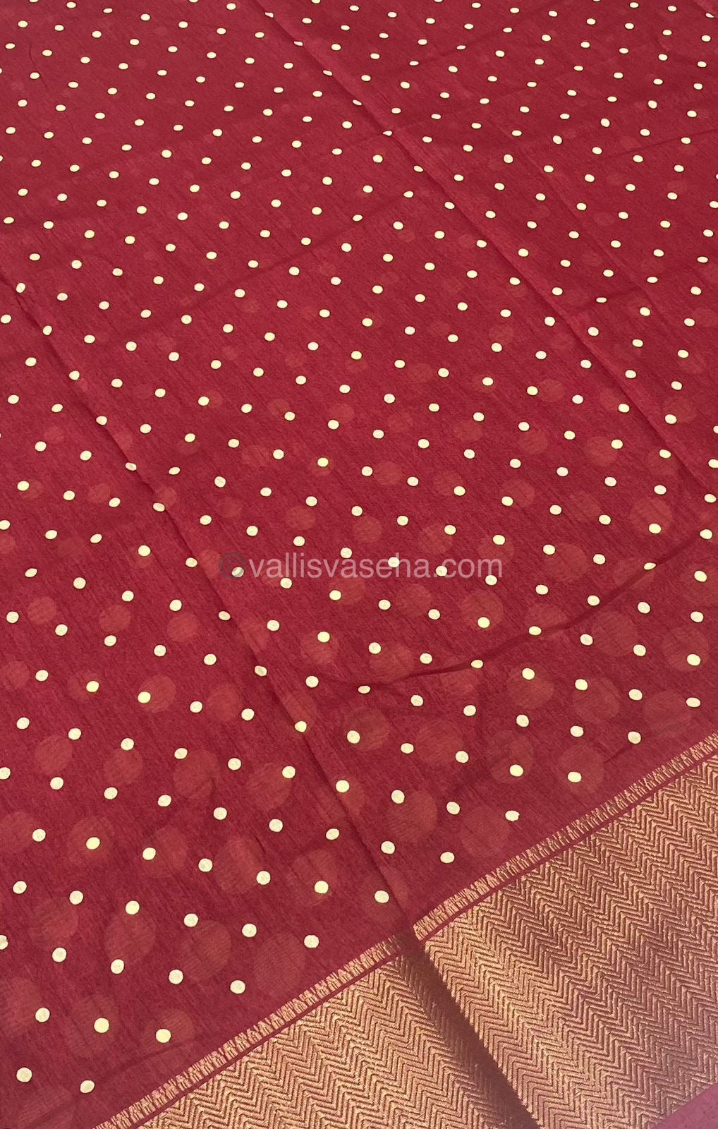 Semi Dola Silk - Polka Dots - Red  Shade - VVSDS003